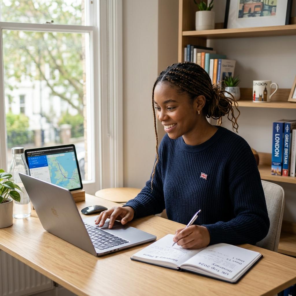 Student preparing documents for UK study or visa planning